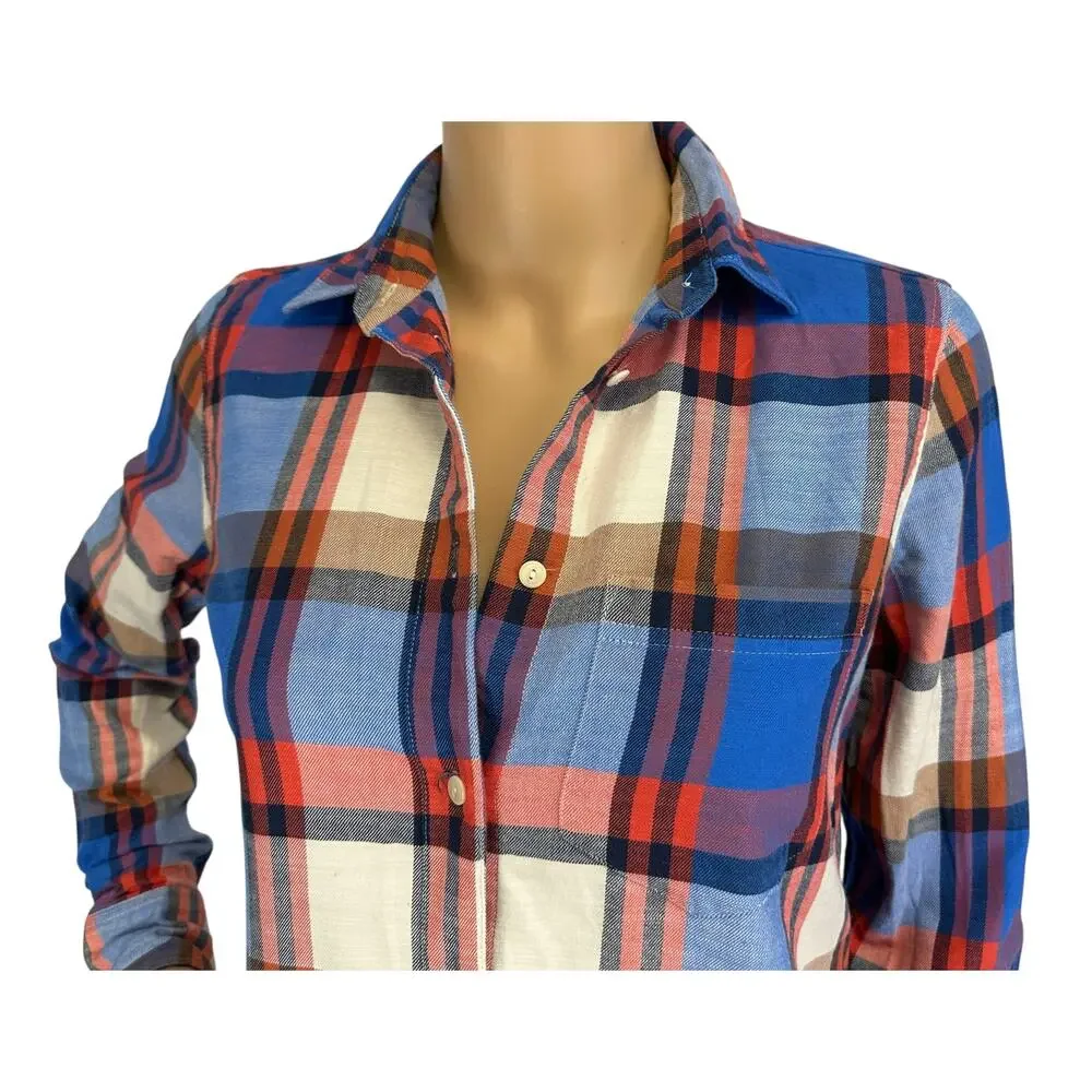 J. Crew Boy Shirt in Pacey Plaid Flannel C9828 Size 00
